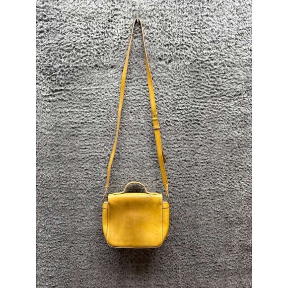 Vintage Fendi Women's Turn-Lock Flap Leather‎ Crossbody Bag Yellow 8" x 6" - Picture 3 of 14